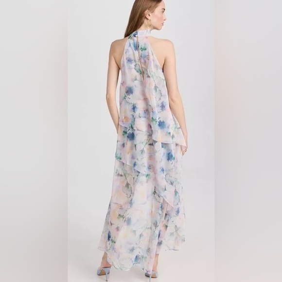 NWT MISA Victorine High Low Watercolor Chiffon High Low Dress Size S - Picture 3 of 11